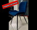 Bronx71 Velvet eetkamerstoel Toby donkerblauw - set van 4, Ophalen, Gebruikt, Blauw, Nb