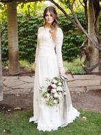 Bohemian trouwjurk tweedehands 38/40 mouwen, Ophalen of Verzenden, Zo goed als nieuw, Wit, Trouwjurk