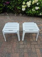 2 bijzettafeltjes/ voetenbankjes, Tuin en Terras, Tuinmeubel-accessoires, Ophalen, Gebruikt