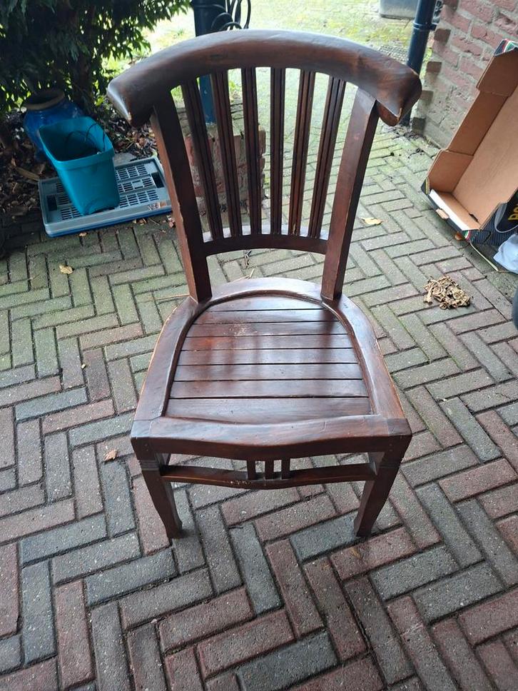 Houten Eetkamerstoelen - Set van 4, Huis en Inrichting, Stoelen, Gebruikt, Vier, Hout, Bruin, Ophalen