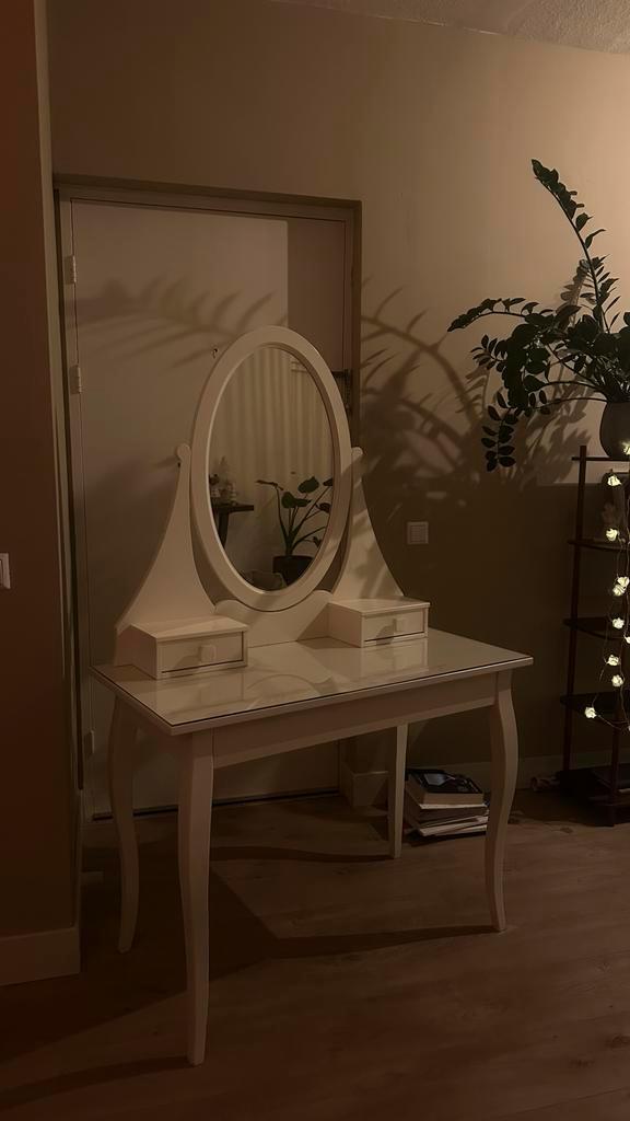Ikea Kaptafel met Spiegel, Huis en Inrichting, Tafels | Kaptafels, Gebruikt, Minder dan 100 cm, 100 tot 150 cm, Hout, Ophalen