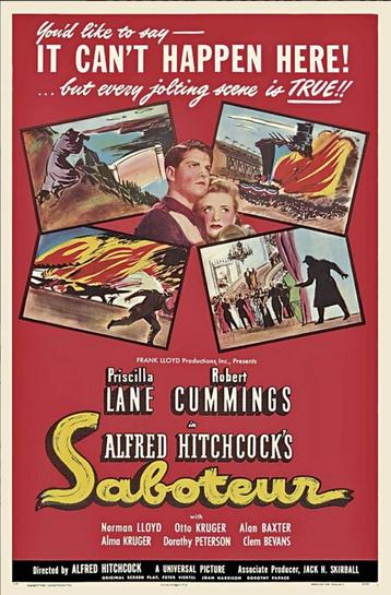 6). SABOTEUR, Hitchcock, met Robert Cummings, Priscilla Lane beschikbaar voor biedingen