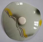 vintage jaren '60/'50 schaal plafondlamp/plafonnière glas g, Ophalen of Verzenden, Gebruikt, Glas, Vintage