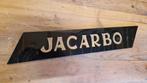 Jacarbo glazen plaat, Ophalen of Verzenden, Gebruikt, Reclamebord
