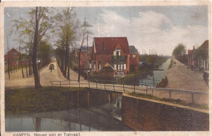 Kampen Nieuwe weg en trekvaart  ca. 1930 Uitg. v. Kammen, Verzamelen, Ansichtkaarten | Nederland, Gelopen, Overijssel, 1920 tot 1940