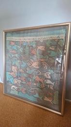 Nario - abstract design met vissen (Indonesië, 70's), Antiek en Kunst, Antiek | Kleden en Textiel, Ophalen
