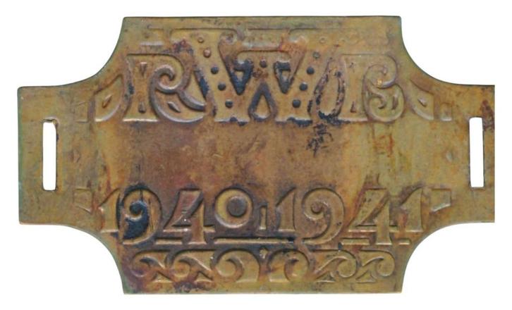 Rijwielbelasting plaatje 1940-1941, Postzegels en Munten, Penningen en Medailles, Overige materialen, Nederland, Ophalen of Verzenden