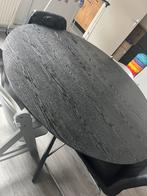 Zwarte eettafel, Huis en Inrichting, Tafels | Eettafels, Ophalen, Zo goed als nieuw, Rond, 100 tot 150 cm