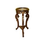 Frans notenhouten plantentafel in Chinese stijl, eind 19e ee, Ophalen