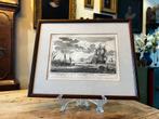 Antieke gravure getiteld "Een Hollands Oorlogschip”, Antiek en Kunst, Ophalen of Verzenden