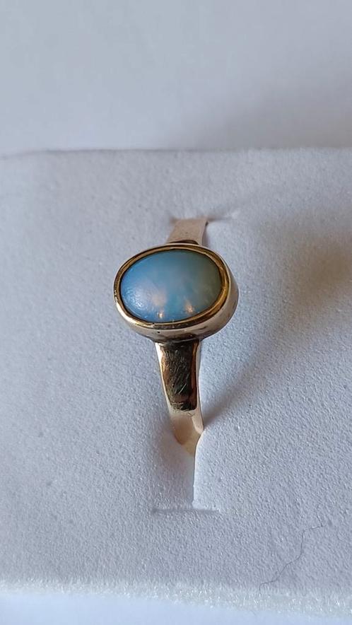 Oude gouden ring Opaal, 14 krt, Sieraden, Tassen en Uiterlijk, Antieke sieraden, Ring, Goud, Met edelsteen, Verzenden