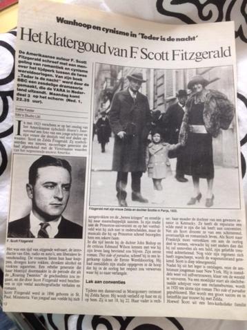 artikel over F. Scott Fitzgerald beschikbaar voor biedingen
