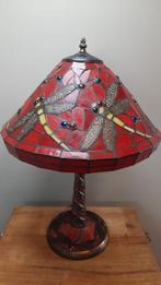 Tiffany tafellamp Libelle rood, Ophalen of Verzenden