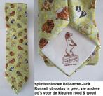 splinternieuwe Italiaanse JACK RUSSEL stropdas in GEEL., Ophalen of Verzenden, Nieuw, Geel