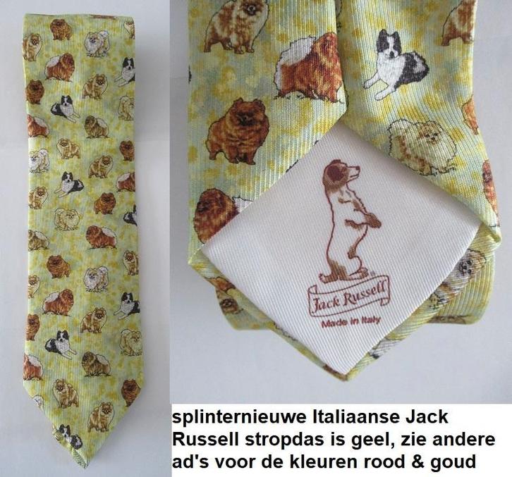 splinternieuwe Italiaanse JACK RUSSEL stropdas in GEEL., Kleding | Heren, Stropdassen, Nieuw, Geel, Ophalen of Verzenden