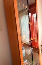 GRATIS afhalen: vitrine kast  beukenfineer, Ophalen, Gebruikt, 25 tot 50 cm, 50 tot 100 cm