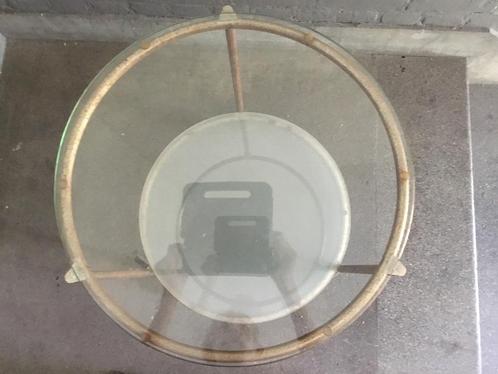 Ronde (bijzet)tafel, Huis en Inrichting, Tafels | Salontafels, Gebruikt, 50 tot 75 cm, 50 tot 100 cm, 50 tot 100 cm, Rond, Glas