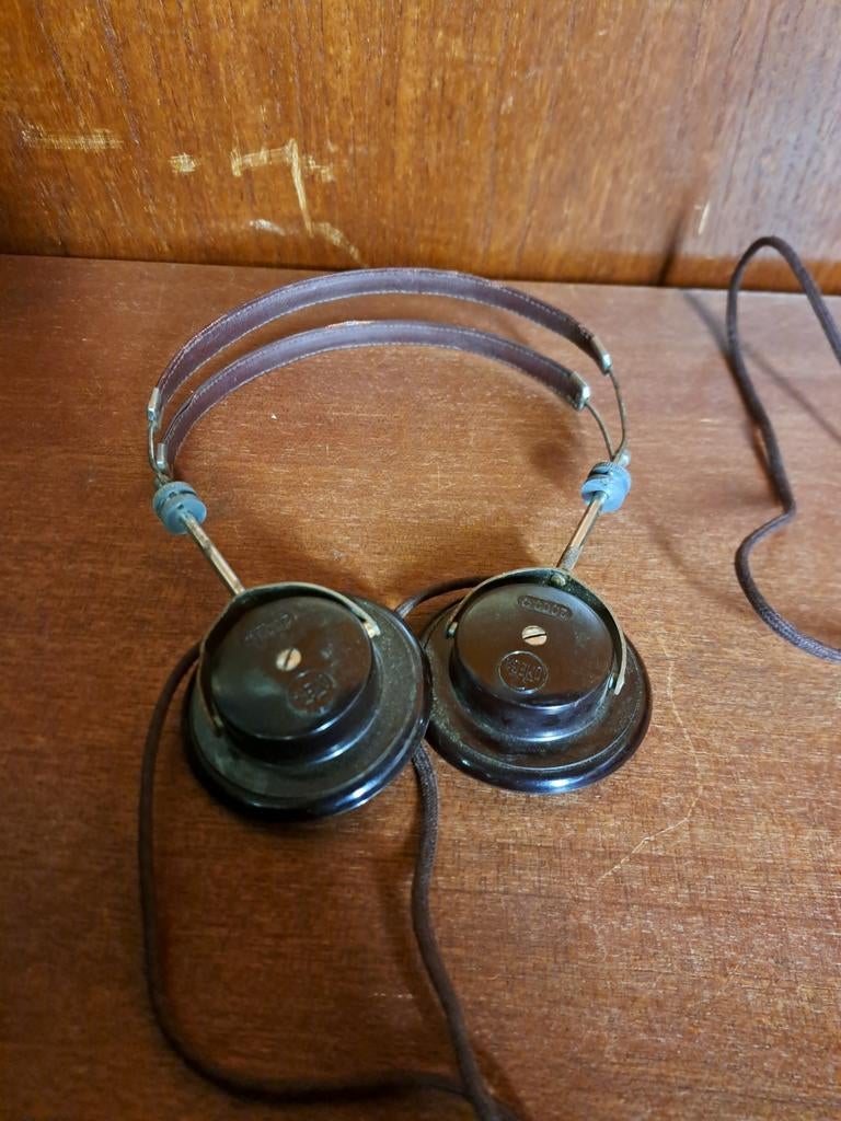 vintage koptelefoon bakeliet WW2, Ophalen of Verzenden, Overige merken
