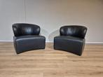 2x Fauteuil Eierkamp - Zwart - Toledo Leer - Design, Voltastraat 21, Barneveld, Ophalen of Verzenden, Zo goed als nieuw, 75 tot 100 cm