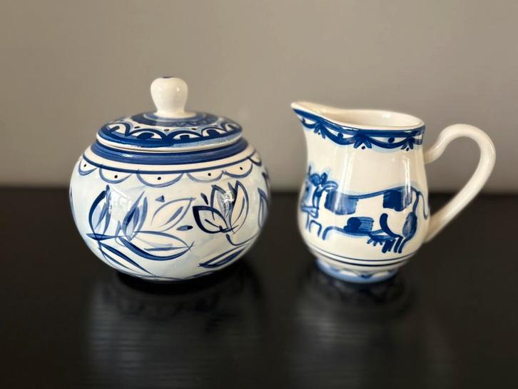 Delfts blond melk en suiker set, Huis en Inrichting, Keuken | Servies, Zo goed als nieuw, Overige typen, Blond Amsterdam, Aardewerk