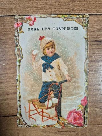 Oude Franse reclamekaart. rond 1900 - Moka de Trappistes beschikbaar voor biedingen