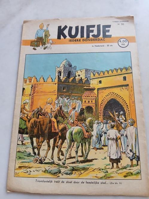 Weekblad Kuifje 1947 nr 50, cover Cuvelier, zeer goede staat, Boeken, Stripboeken, Gelezen, Eén stripboek, Ophalen of Verzenden