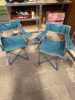 2 Quechua Campingstoelen met Drankhouder, Caravans en Kamperen, Kampeermeubelen, Ophalen, Gebruikt, Campingstoel