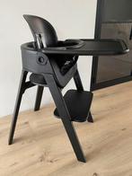 Stokke Steps Stoel Zwart + Babyset + afneembaar Tafelblad, Ophalen, Zo goed als nieuw, Meegroeistoel, Stoelverkleiner