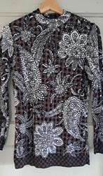 Vintage trui shirt jaren 70 retro bloemen 36/38, Ophalen of Verzenden, Gedragen, Maat 38/40 (M), Wit