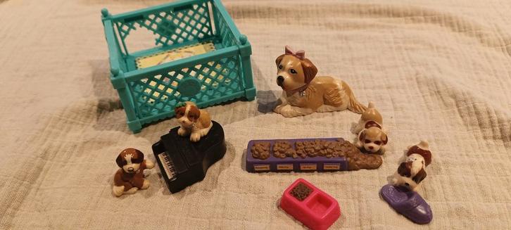 Vintage Littlest Pet Shop Beethoven moeder met pups, Verzamelen, Poppetjes en Figuurtjes, Zo goed als nieuw, Ophalen of Verzenden
