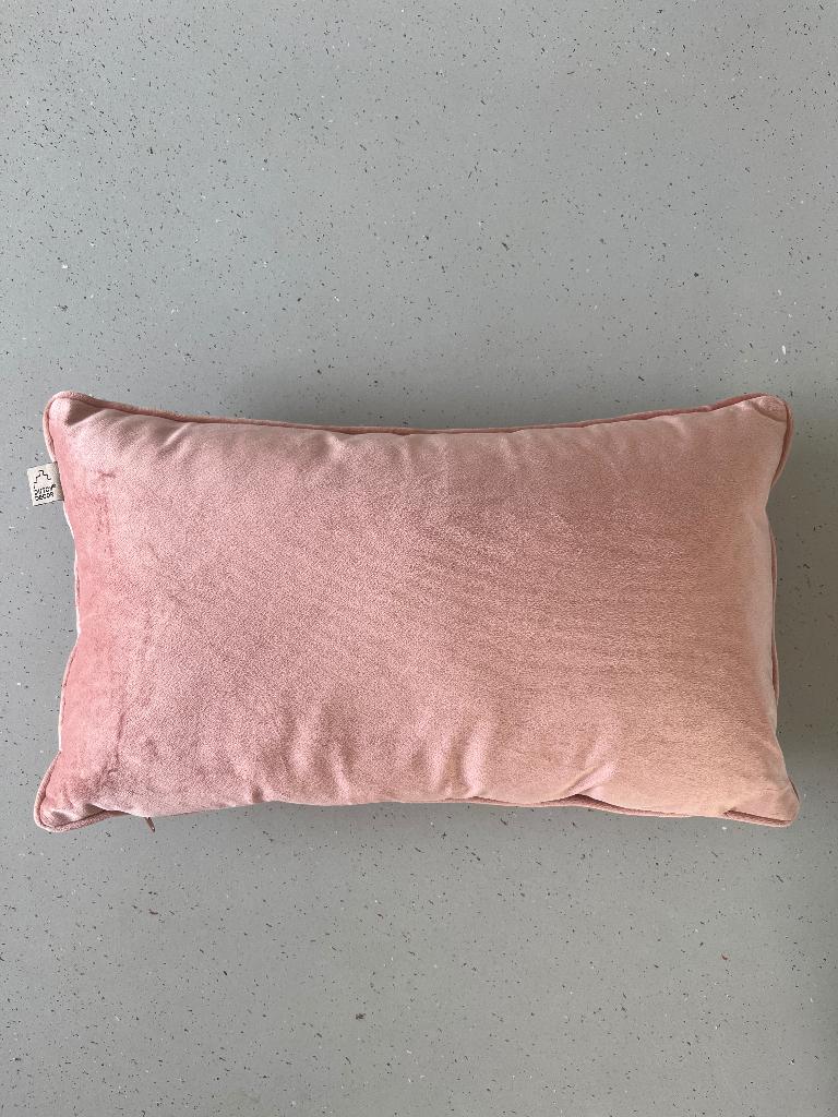 Roze velours kussen 50x30 cm ongebruikt, Ophalen of Verzenden, Nieuw, Roze, Rechthoekig