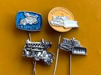 4x speldje Caterpillar bulldozers motoren, Verzamelen, Ophalen of Verzenden, Gebruikt, Merk, Speldje of Pin