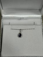 9 karaat wit goud Jewelco London - 0.9ct saffier Teardrop ke, Ophalen of Verzenden, Nieuw, Wit, Goud