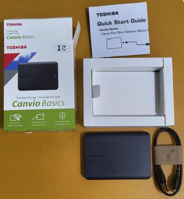 nieuw Toshiba Canvio Basics 1TB externe harddisk USB3 1xgebr beschikbaar voor biedingen