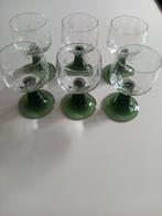 Vintage groene wijnglazen - set van 6, Ophalen of Verzenden