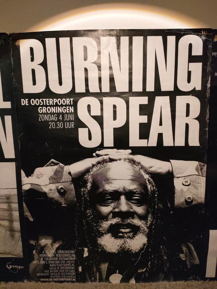 Burning Spear Poster, Verzamelen, Posters, Gebruikt, Muziek, Deurposter of groter, Rechthoekig Staand, Ophalen