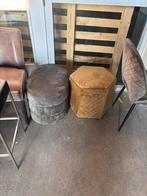 Rivièra maison poef footstool velvet, Ophalen of Verzenden, Zo goed als nieuw