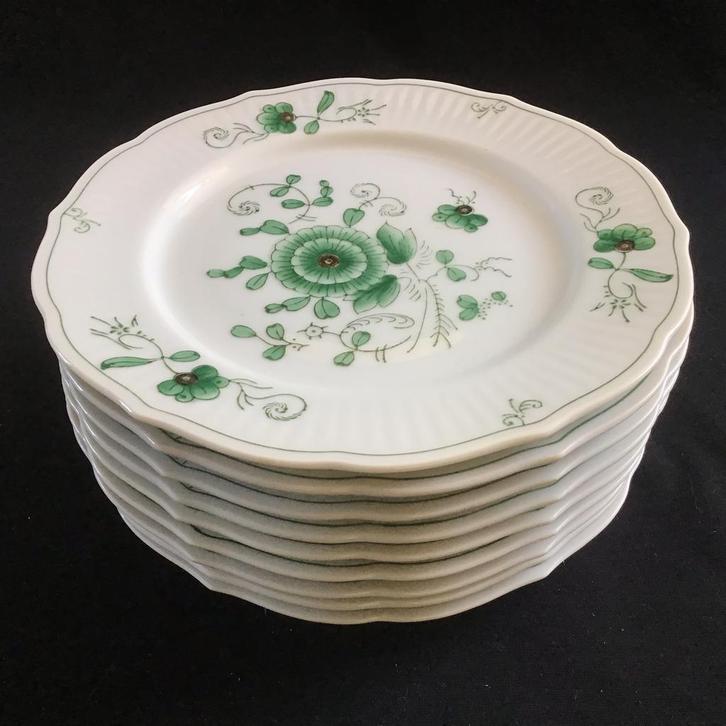 9x ontbijtbord lunchbord August Warnecke Nikko Grün bord, Huis en Inrichting, Keuken | Servies, Nieuw, Bord(en), Overige stijlen