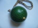 VINTAGE KETTING MET EEN GROTE GROENE BAL, Sieraden, Tassen en Uiterlijk, Antieke sieraden, Verzenden, Overige materialen, Broche