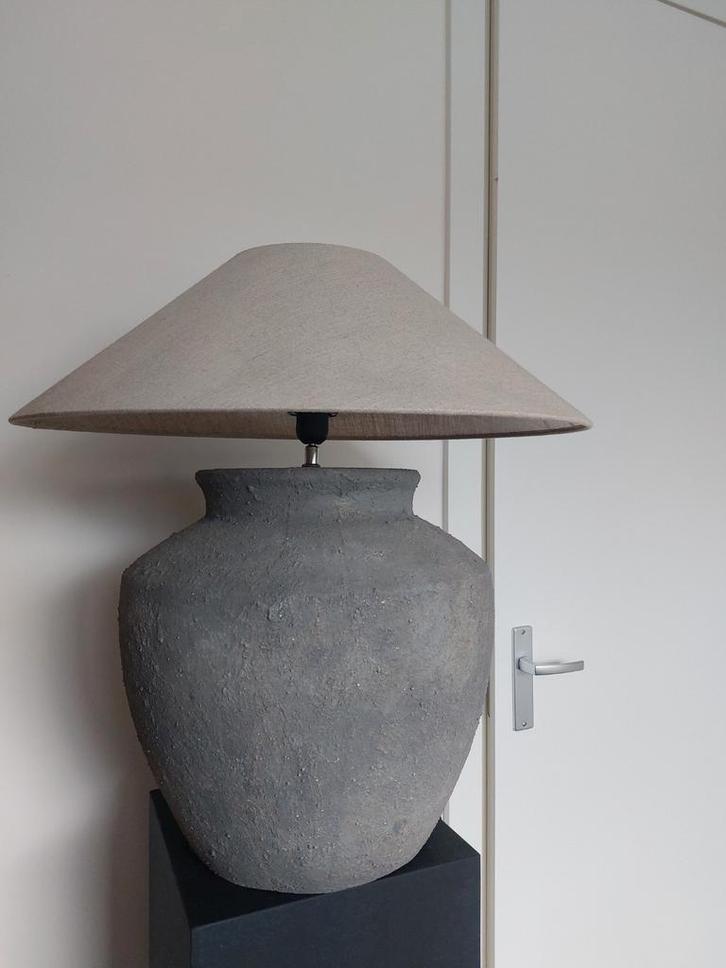 Kruiklamp met kap - landelijk Hoffz stijl, Huis en Inrichting, Lampen | Tafellampen, Gebruikt, 50 tot 75 cm, Stof, Ophalen