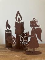 Cortenstaal Engel Kaars., Diversen, Kerst, Ophalen of Verzenden, Zo goed als nieuw