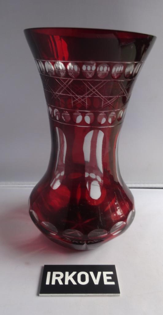 BOHEEMS KRISTAL VAASJE * Donker Rood *, Antiek en Kunst, Antiek | Glas en Kristal, Verzenden