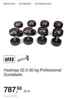 Hastings Dumbbells 22.5-30kg - Professioneel, Ophalen, Gebruikt, Armen, Dumbbell