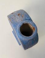 Afina Rijnsburg blauw keramiek vaas , jaren 70, Gebruikt, Blauw, Aardewerk of Porselein, Ophalen of Verzenden