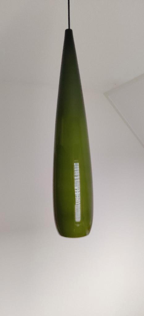 groene hanglamp van Holmegaard, Huis en Inrichting, Lampen | Hanglampen, Gebruikt, 50 tot 75 cm, Glas, Ophalen of Verzenden