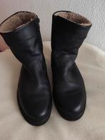 Halve bont gevoerde leder laarsen maat 44, Ophalen of Verzenden, Zo goed als nieuw, Zwart, Boots