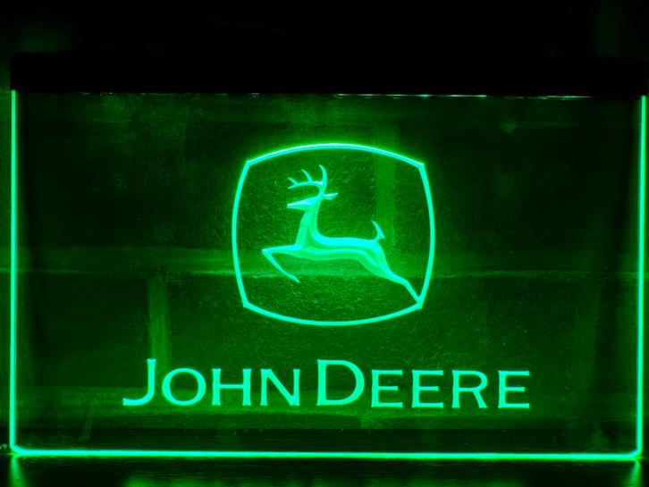 Led Lichtbord JOHN DEERE 3d neon look, Verzamelen, Merken en Reclamevoorwerpen, Nieuw, Lichtbak of (neon) lamp, Ophalen of Verzenden