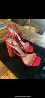 Giuseppe Zanotti Hakken – Maat 39 – Oranje Glitters – Zo Goe, Oranje, Ophalen of Verzenden, Zo goed als nieuw, Schoenen met hoge hakken