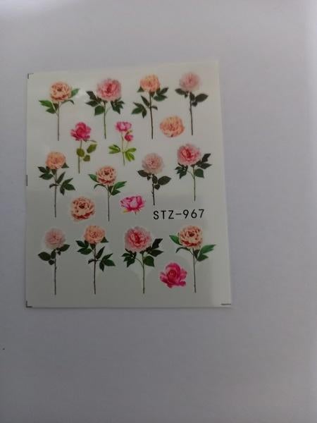 Velletje nagel water decals stickers STZ-967 lange bloem, Nieuw, Ophalen of Verzenden, Toebehoren, Handen en Nagels