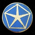 Chrysler pentaster pin- lichtblauw, Verzenden, Zo goed als nieuw, Transport, Speldje of Pin